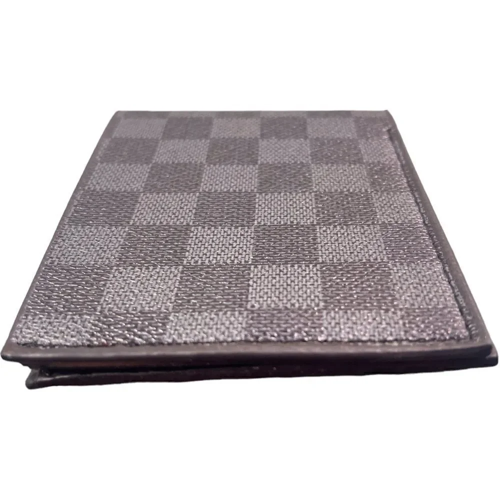 NEW Designer Inspired Black Gray Checkered Bifold Wallet